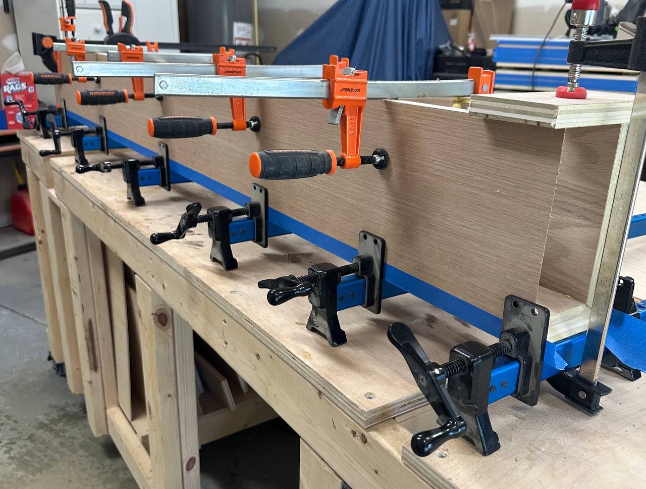Custom wood mantel fabrication in the NC Craft Home workshop