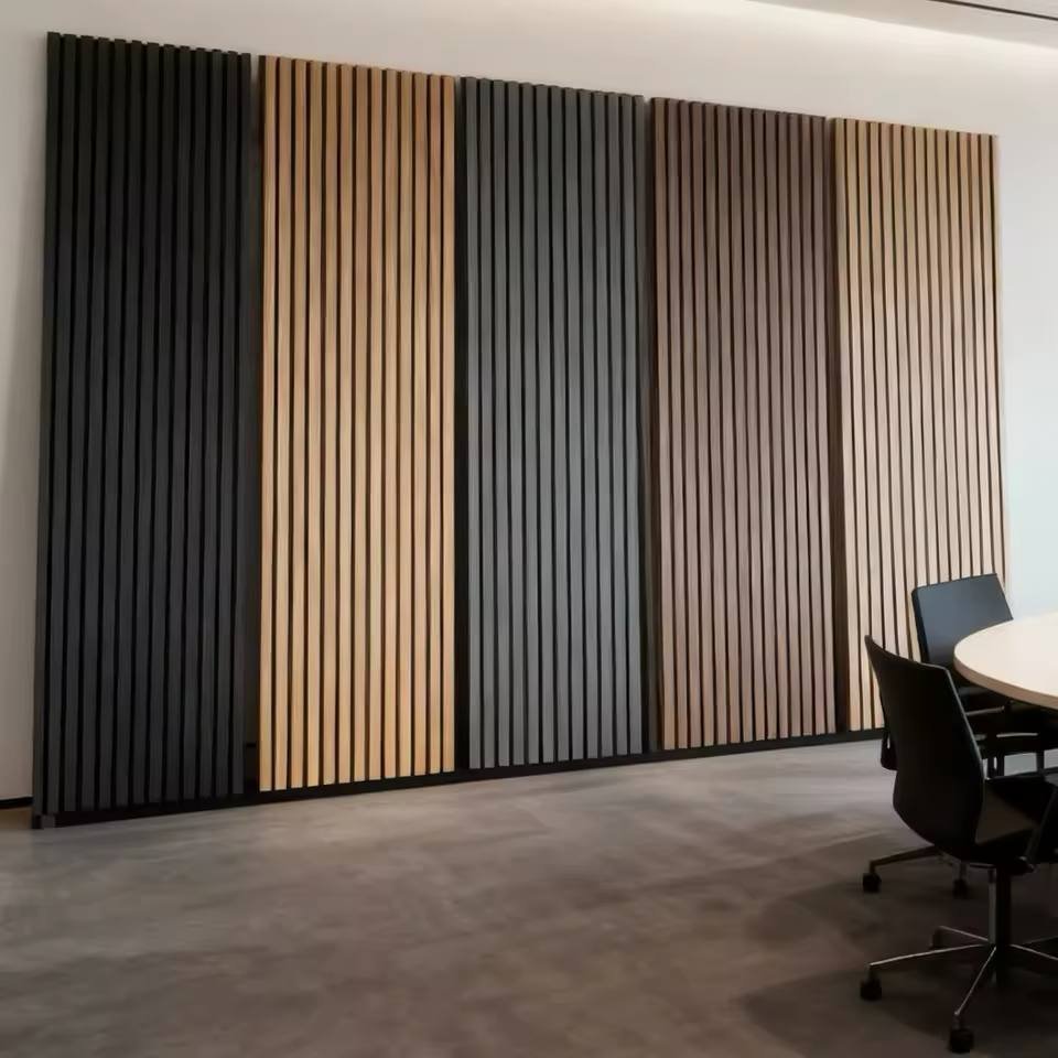 Architectural acoustic slat panel