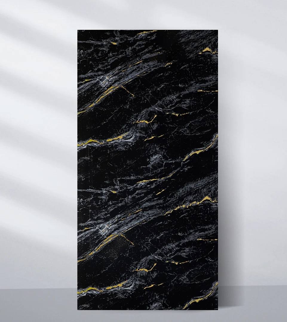 Dark stone-look PVC architectural panel