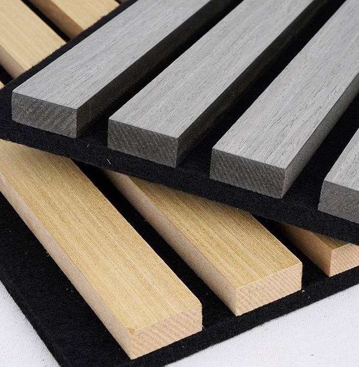 Acoustic wood slat panels